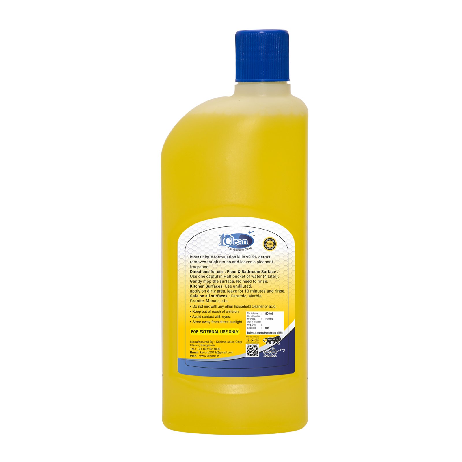 Floor Cleaner Lemon 500ML Iclean - Image 3