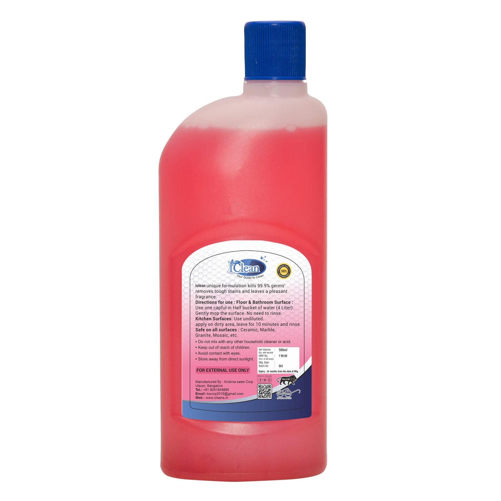 Floor Cleaner Rose 500ML Iclean - Image 3