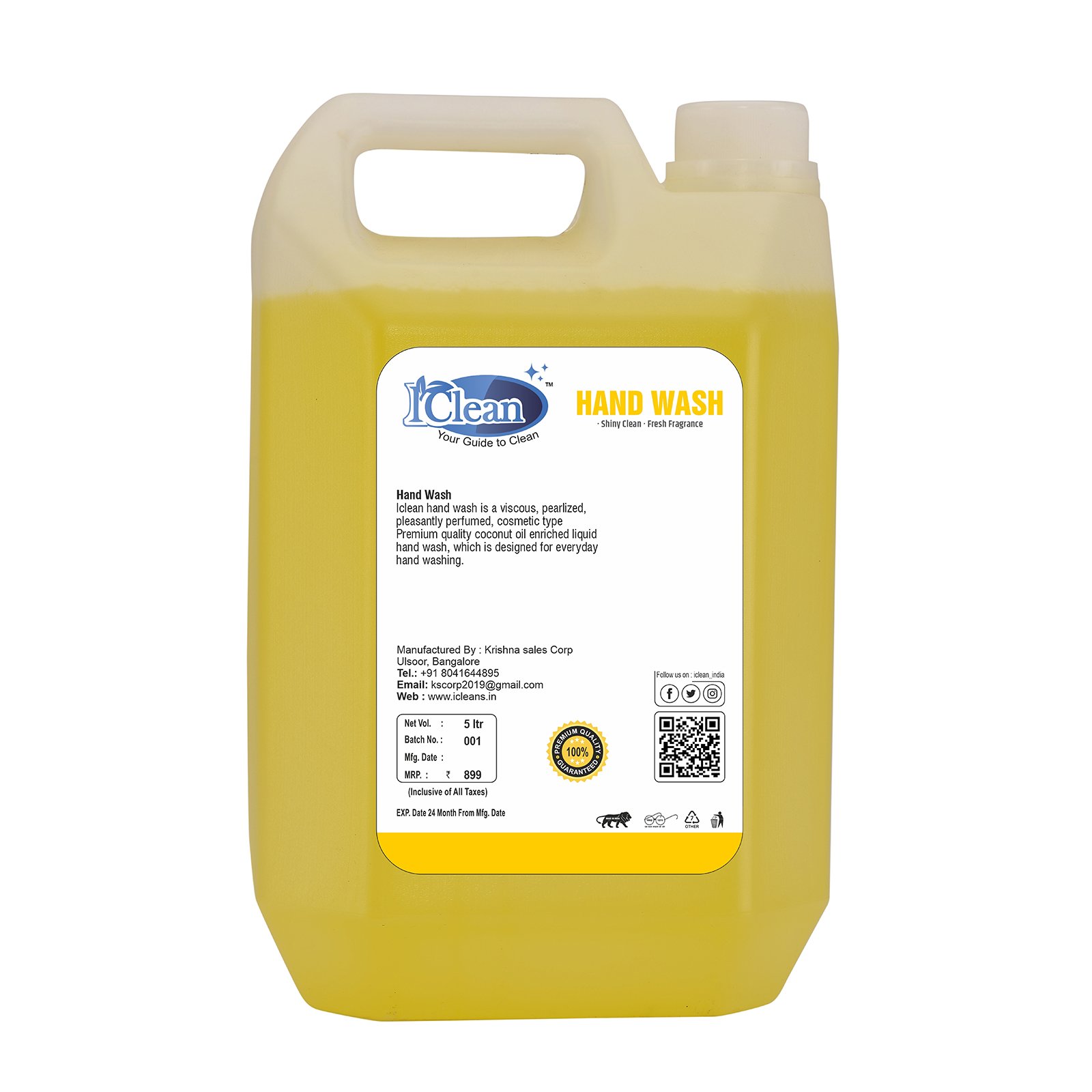 Hand Wash Lemon 5Ltr Iclean - Image 2