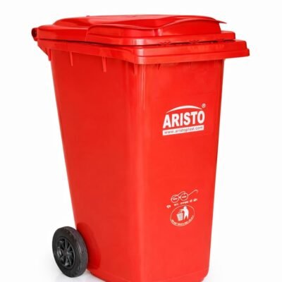Aristo 240 Ltr wheel dustbin red