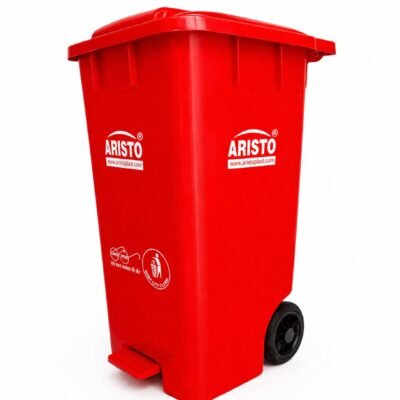 Aristo 65 Ltr pedal dustbin red