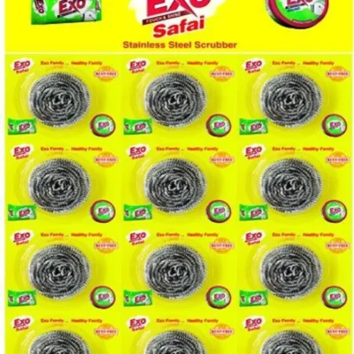 Steel scrubber exo