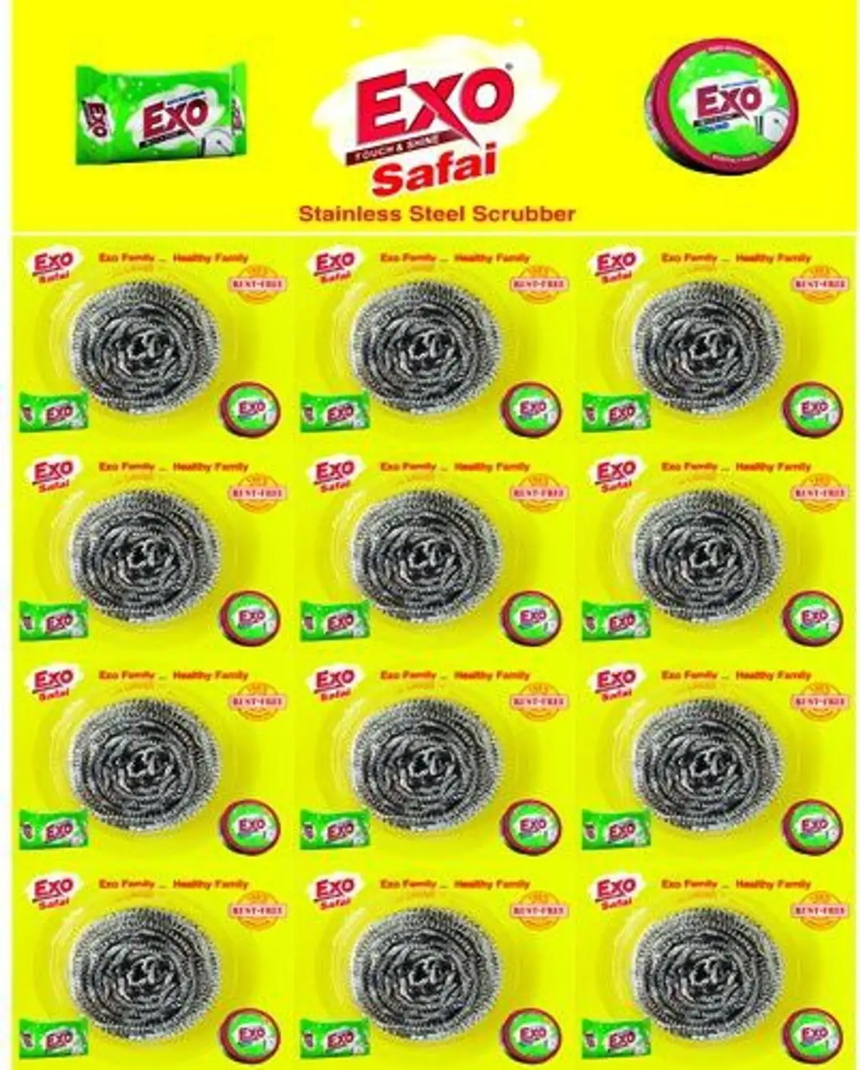 Steel scrubber exo