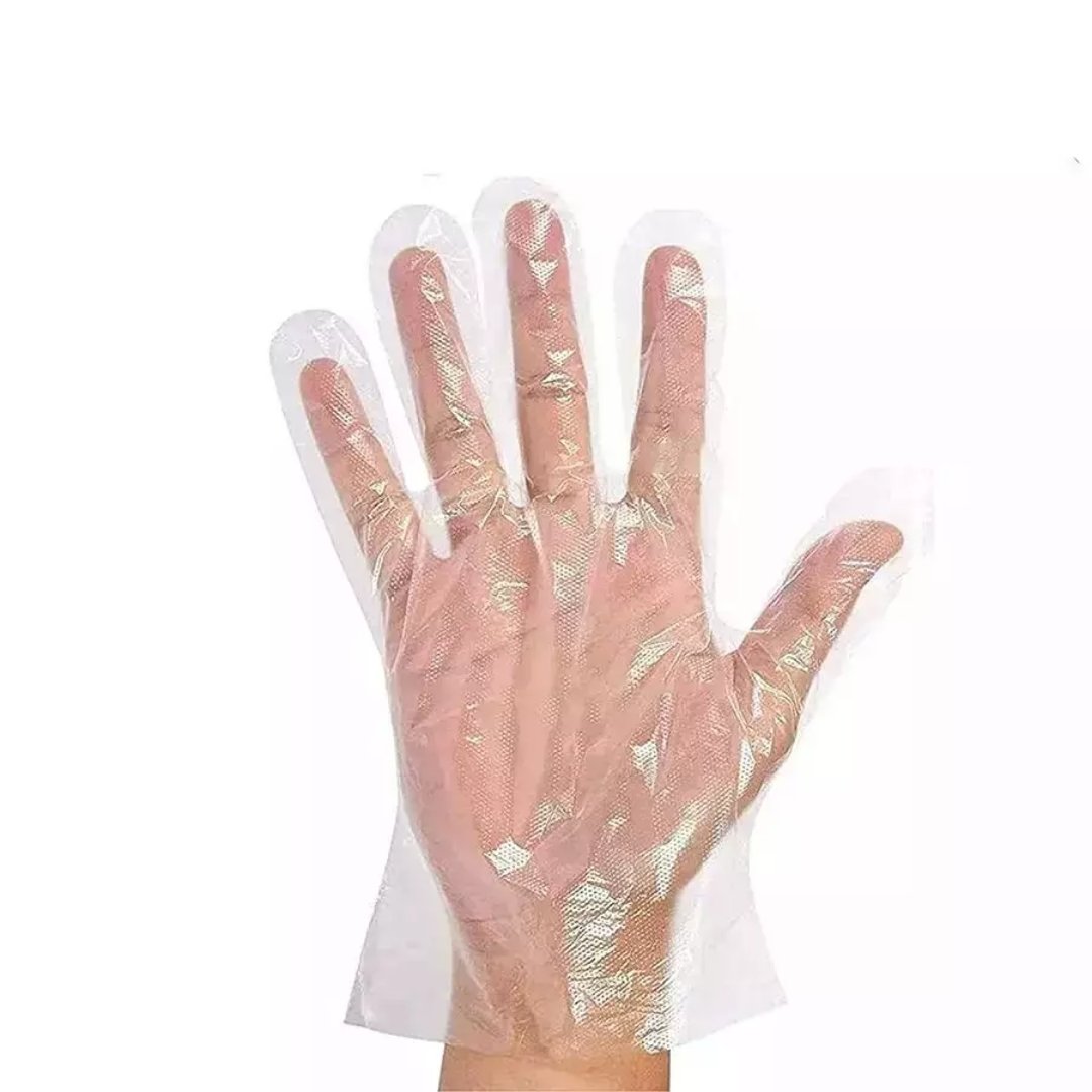 Plastic hand gloves